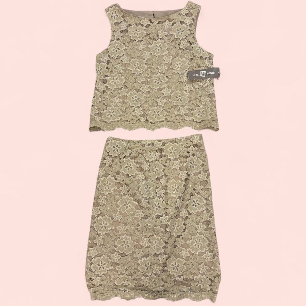 NEW Deadstock Jones New York Lace Skirt Set
